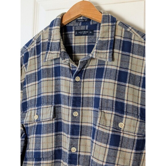 Lucky Brand Men's Plaid Flannel Shirt Size XXL Classic Fit Button Up - Picture 1 of 8